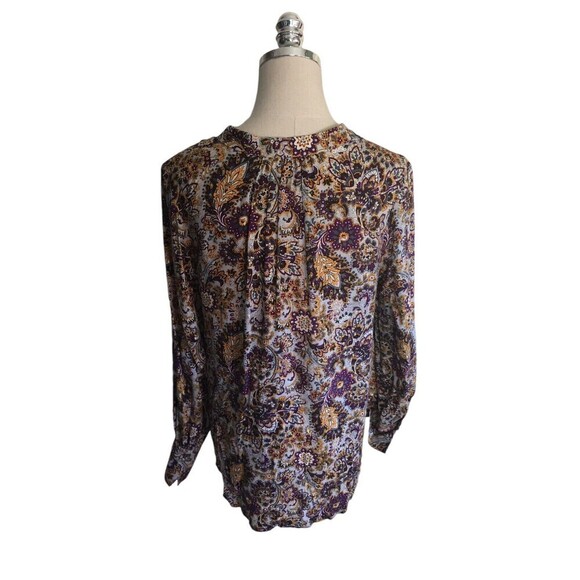 Soft Surroundings Top Women's Size Medium Multicolor Floral Button Up - Picture 2 of 6